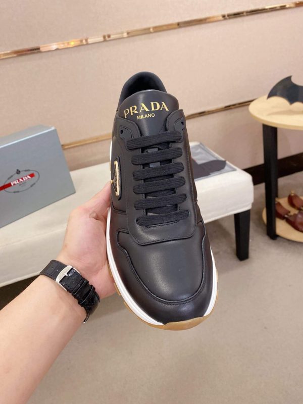 Prada Prax 01 Leather Sneakers in Black