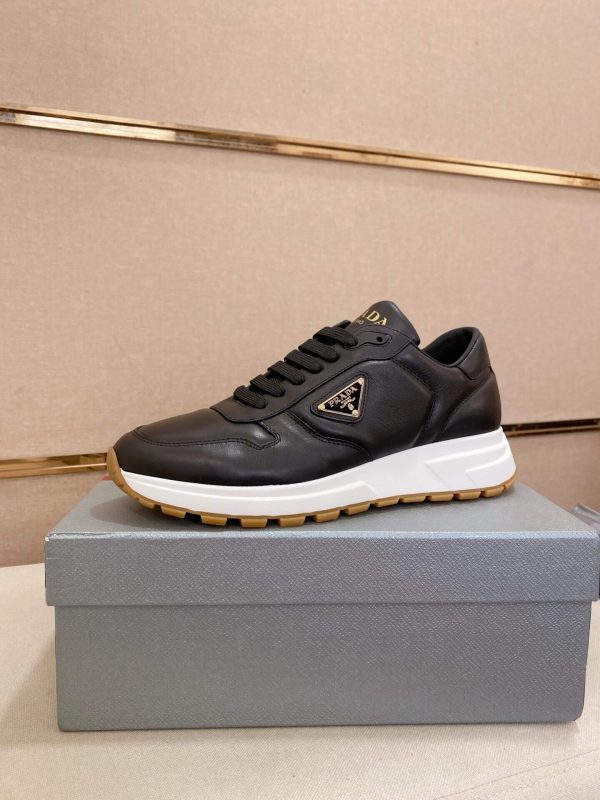 Prada Prax 01 Leather Sneakers in Black