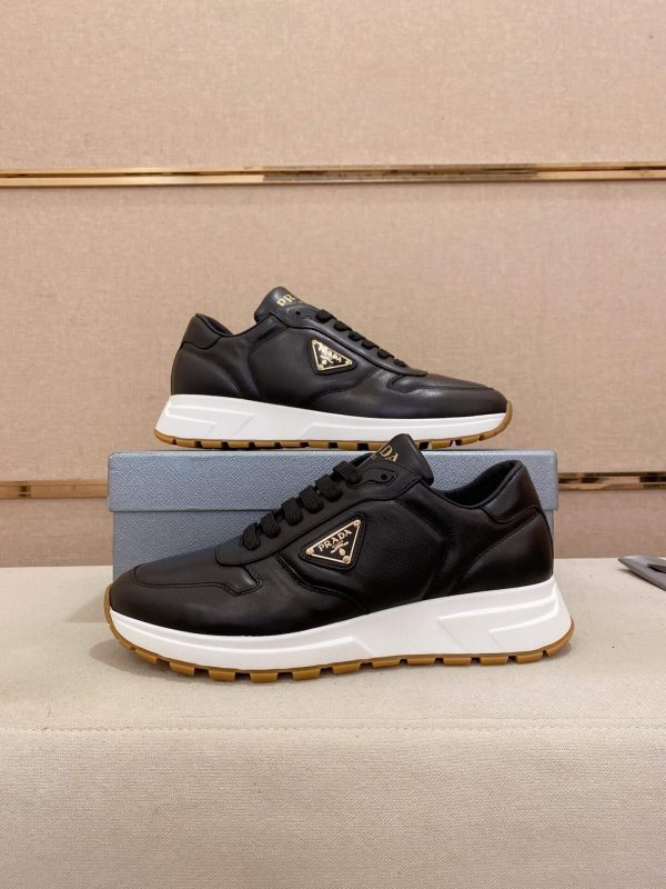 Prada Prax 01 Leather Sneakers in Black