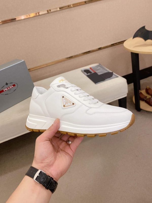 Prada Prax 01 Leather Sneakers in White