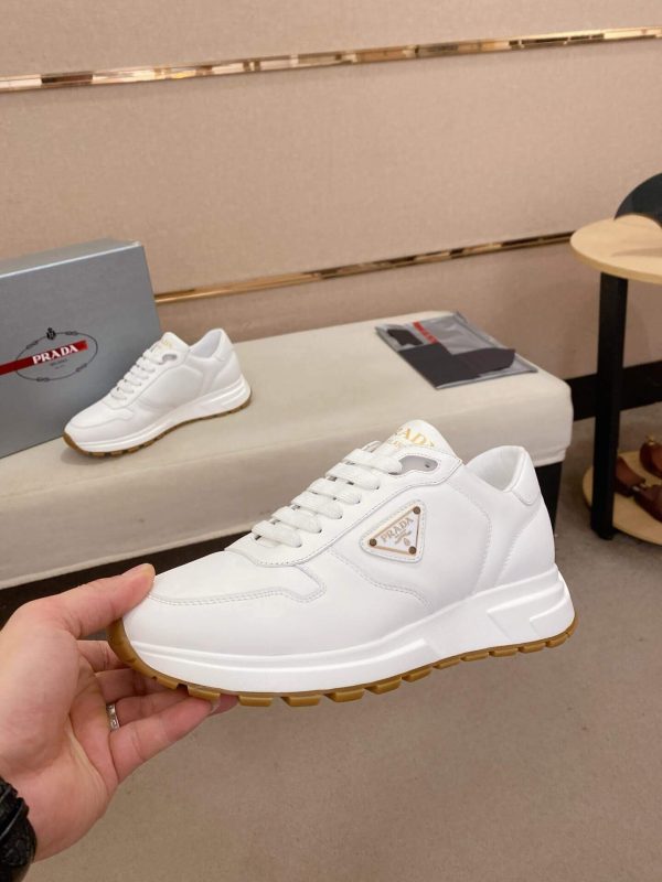 Prada Prax 01 Leather Sneakers in White