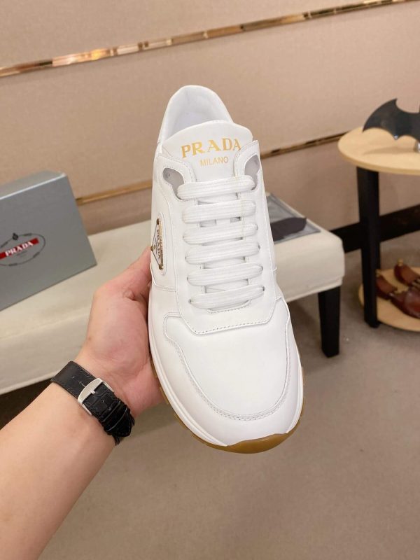 Prada Prax 01 Leather Sneakers in White