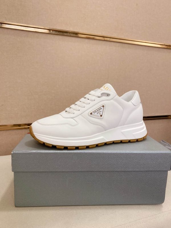 Prada Prax 01 Leather Sneakers in White