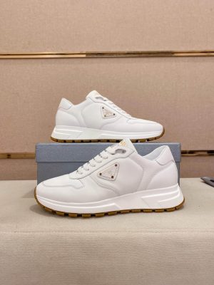 Prada Prax 01 Leather Sneakers in White