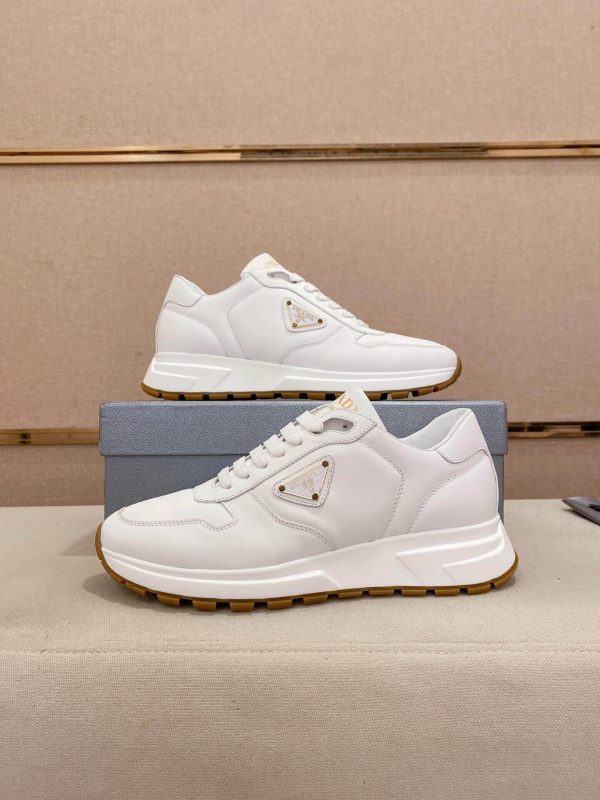 Prada Prax 01 Leather Sneakers in White