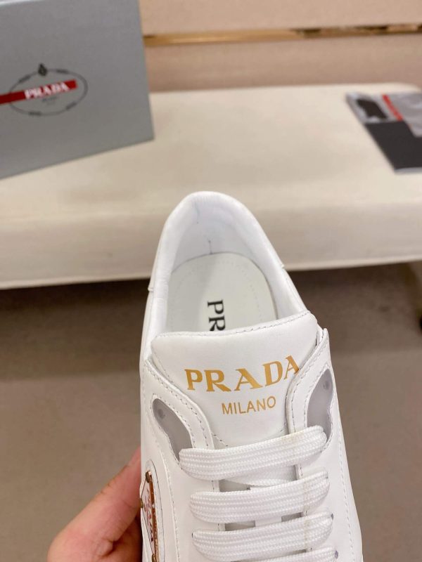 Prada Prax 01 Leather Sneakers in White