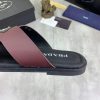 Prada Burgundry Saffiano Leather Crisscross Slides