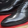 PRADA Milano “Moiré Cap‑Toe” Black Leather Lace‑Ups