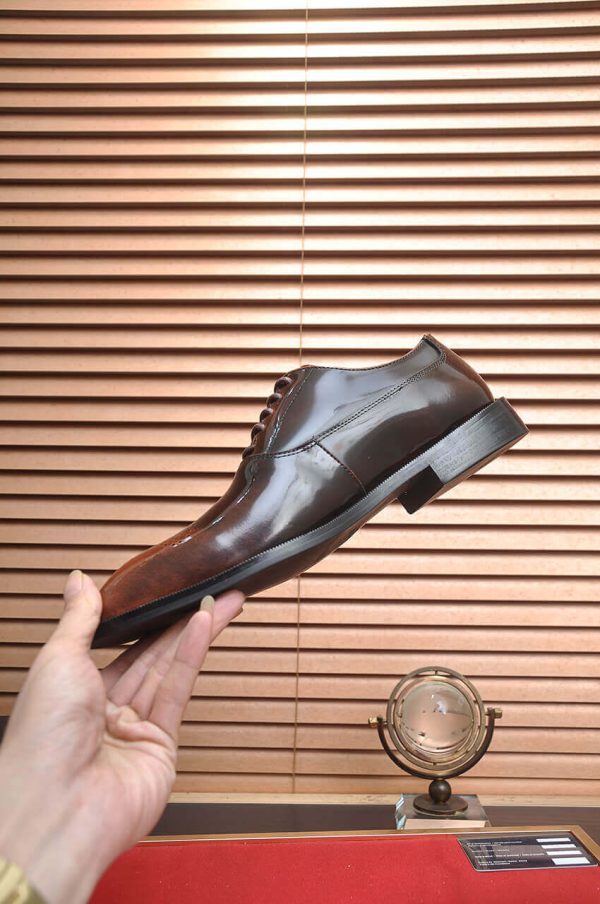 Pradaformalshoes_3_aa824b1b-ecb3-4df9-a89f-38f73a8b7851 PRADA “Cognac Crest” Patina Brogue Lace-Ups