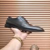 PRADA Milano “Moiré Cap‑Toe” Black Leather Lace‑Ups