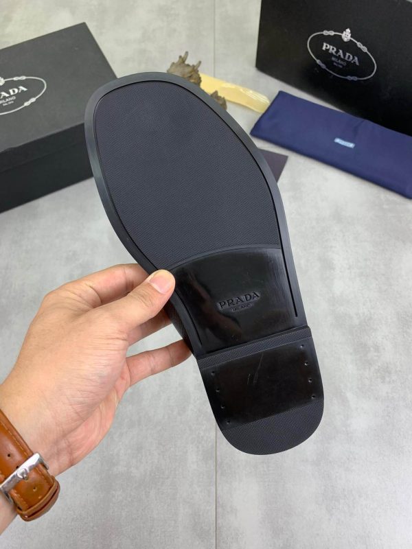 Prada Black Saffiano Leather Crisscross Slides