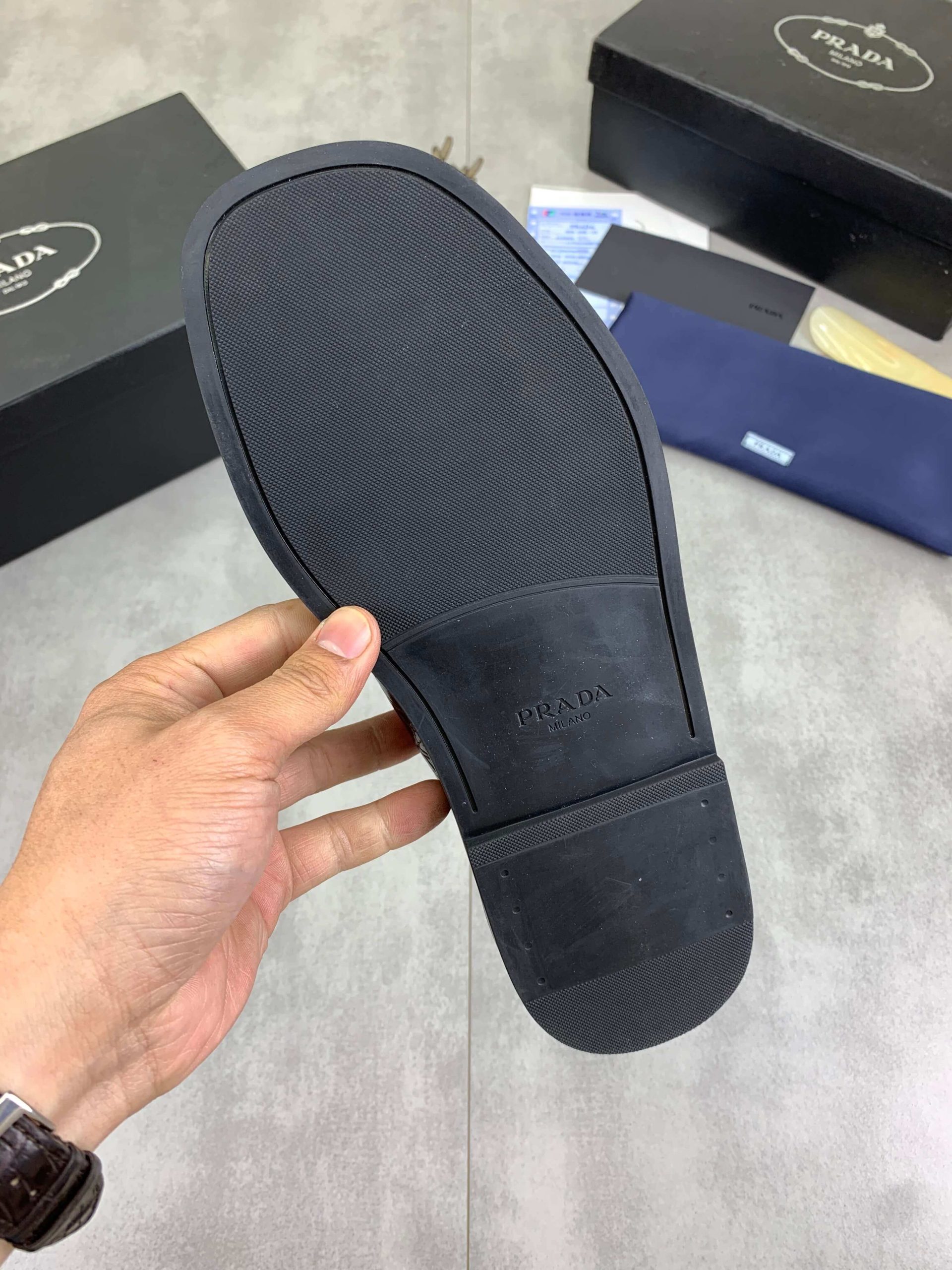 Prada Brown Crocodile Leather Crisscross Sandals 5 Prada Brown Crocodile Leather Crisscross Sandals - Image 5