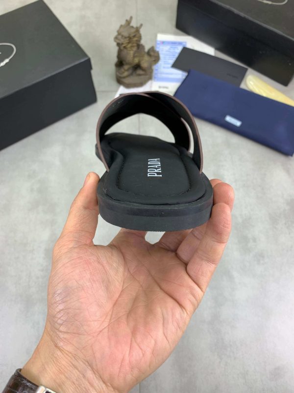 Pradamen_sbrownleathercrisscrosssandals_5 Prada Brown Crocodile Leather Crisscross Sandals