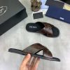 Pradamen_sbrownleathercrisscrosssandals_6 Prada Brown Crocodile Leather Crisscross Sandals