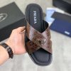 Pradamen_sbrownleathercrisscrosssandals_9 Prada Brown Crocodile Leather Crisscross Sandals