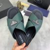 Pradamen_scrisscrosssandalsingreenleather_4 Prada Green Saffiano Leather Crisscross Slides
