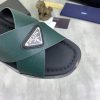 Pradamen_scrisscrosssandalsingreenleather_6 Prada Green Saffiano Leather Crisscross Slides