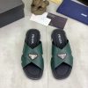 Pradamen_scrisscrosssandalsingreenleather_9 Prada Green Saffiano Leather Crisscross Slides
