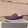 Prada Burgundry Leather Lace-Up Loafer