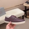 Prada Burgundry Leather Lace-Up Loafer