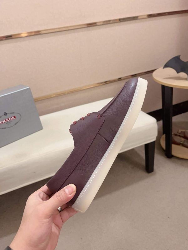 Prada Burgundry Leather Lace-Up Loafer