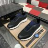Prada Linea Rossa Knit Sneaker in Black and Blue