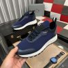 Pradamen_ssneakerinadarkbluecolor_withawhitesoleandblackaccents._1 Prada Linea Rossa Knit Sneaker in Blue