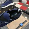 Pradamen_ssneakerinadarkbluecolor_withawhitesoleandblackaccents._4 Prada Linea Rossa Knit Sneaker in Blue