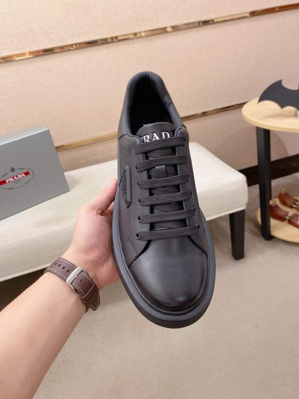 All-Black Prada Downtown Leather Sneaker