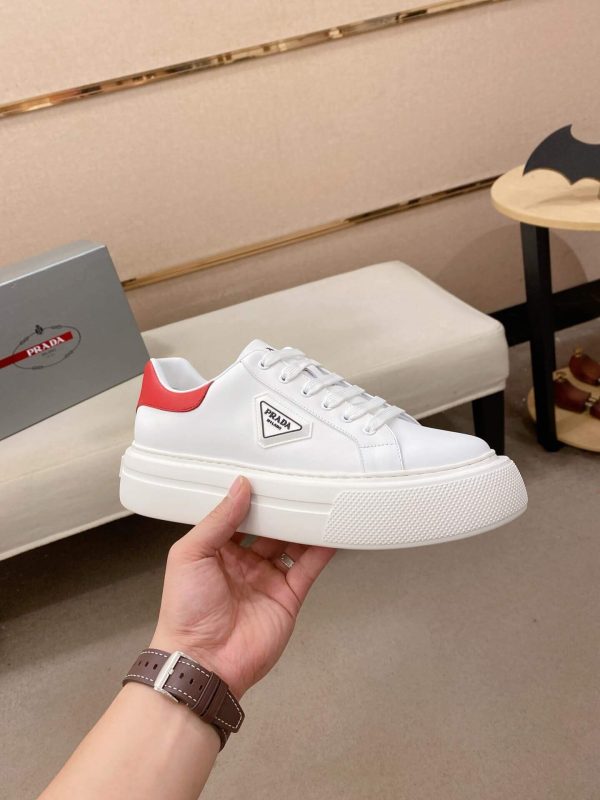 White & Red Prada Downtown Sneaker