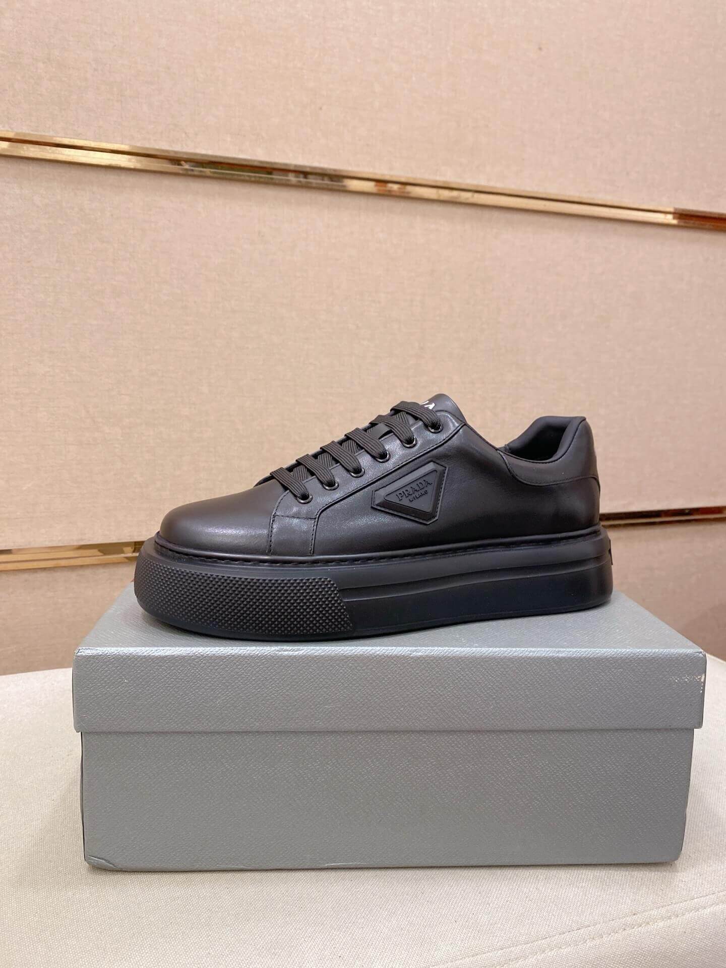 All-Black Prada Downtown Leather Sneaker 9 All-Black Prada Downtown Leather Sneaker - Image 9