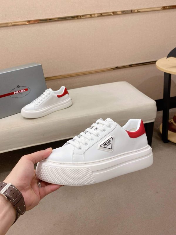 White & Red Prada Downtown Sneaker