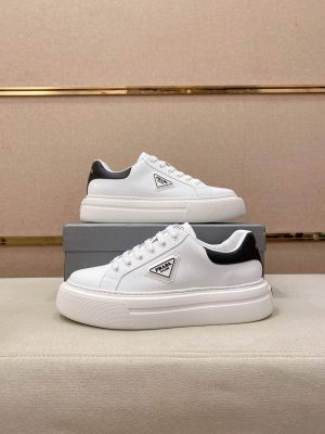 White & Black Prada Downtown Sneaker