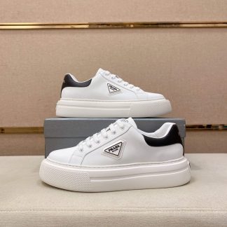 White & Black Prada Downtown Sneaker