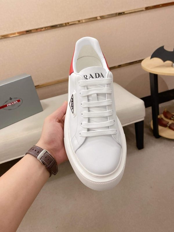 White & Red Prada Downtown Sneaker