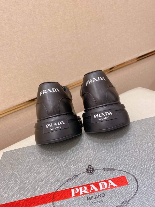 All-Black Prada Downtown Leather Sneaker