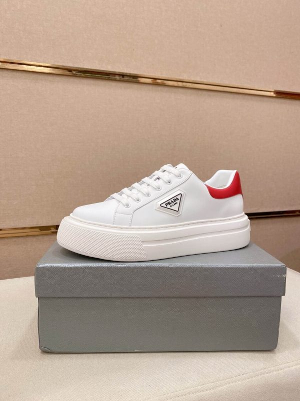 White & Red Prada Downtown Sneaker