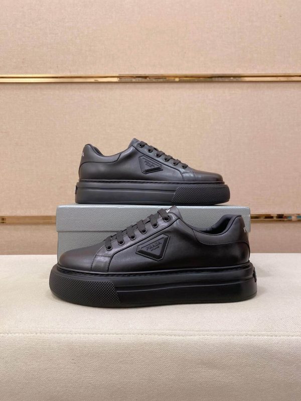 All-Black Prada Downtown Leather Sneaker