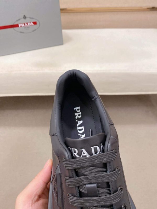 All-Black Prada Downtown Leather Sneaker