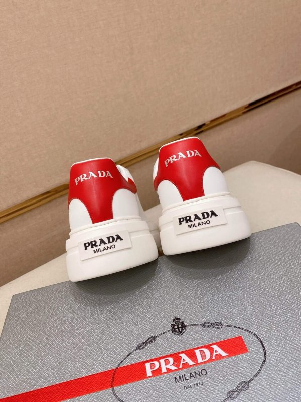 White & Red Prada Downtown Sneaker