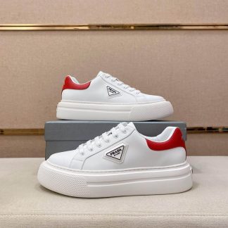 White & Red Prada Downtown Sneaker