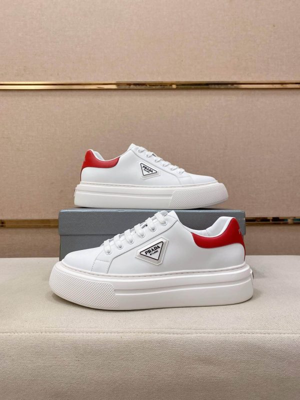 White & Red Prada Downtown Sneaker
