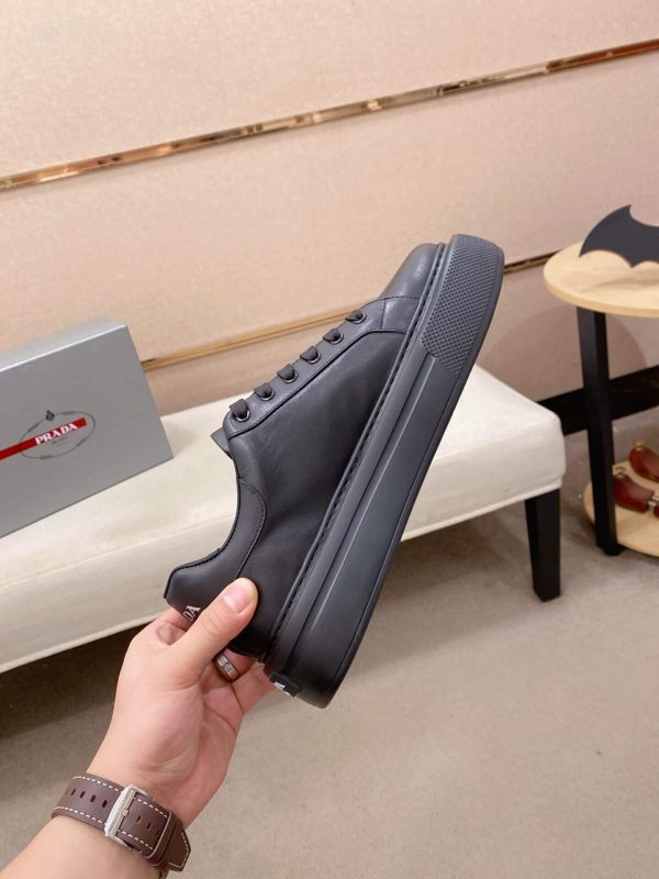 All-Black Prada Downtown Leather Sneaker