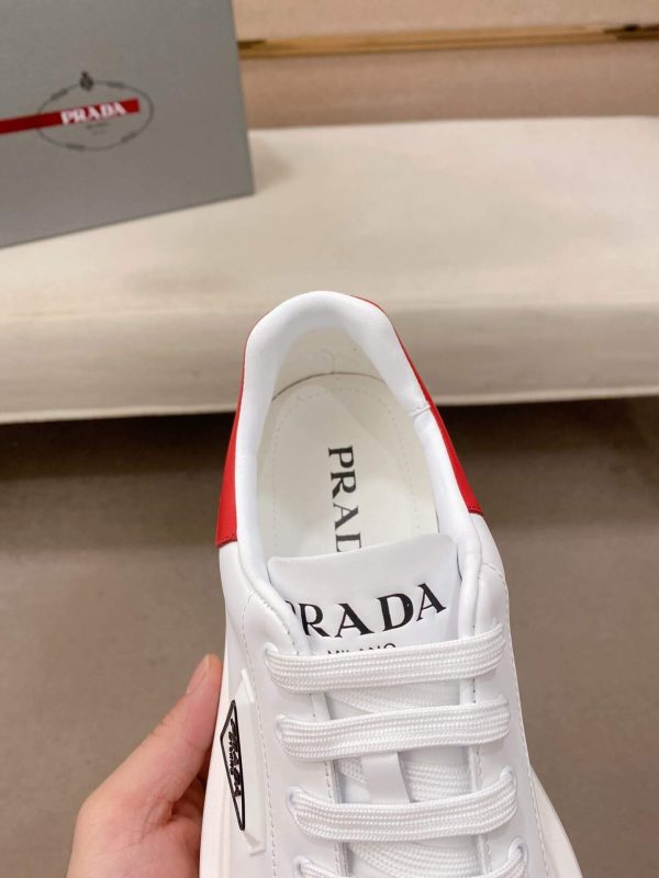 White & Red Prada Downtown Sneaker