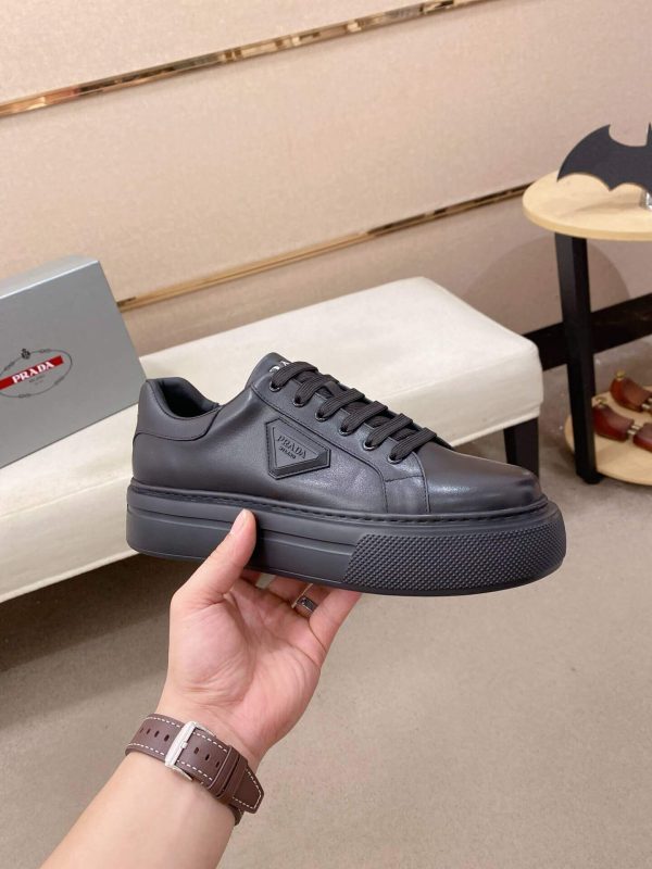 All-Black Prada Downtown Leather Sneaker