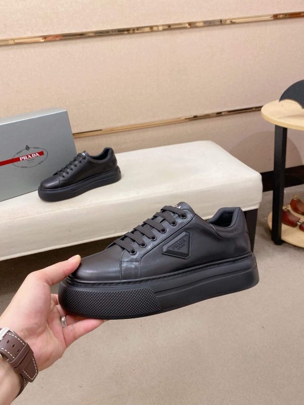 All-Black Prada Downtown Leather Sneaker