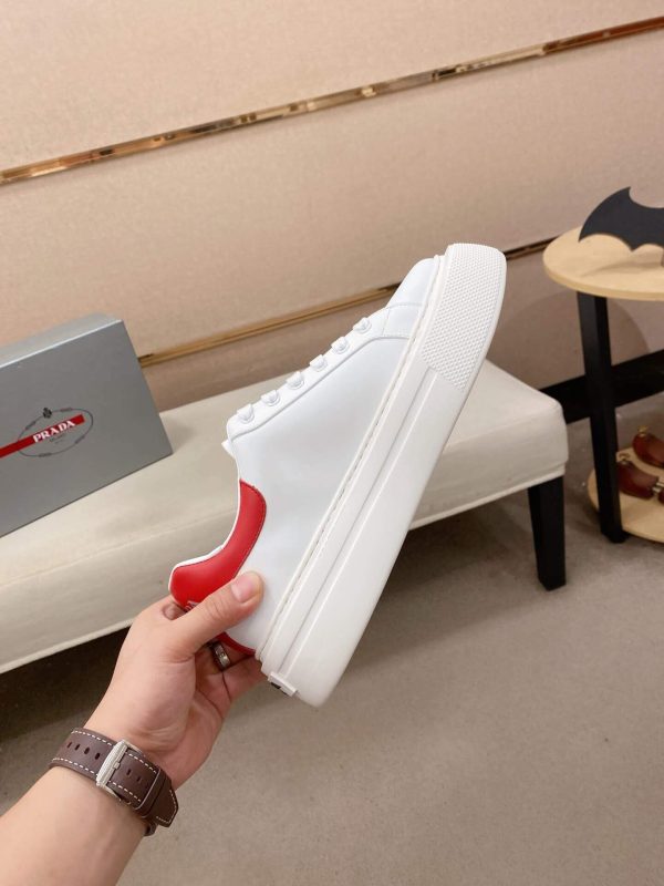 White & Red Prada Downtown Sneaker