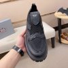 Prada Black Technical Mesh and Leather Sneakers