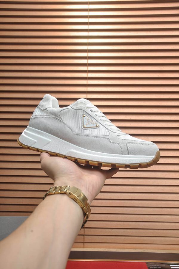 White & Silver Prada Prax 2.0 Sneakers