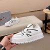 Prada White Techno Knit and Leather Sneakers with Black Accents